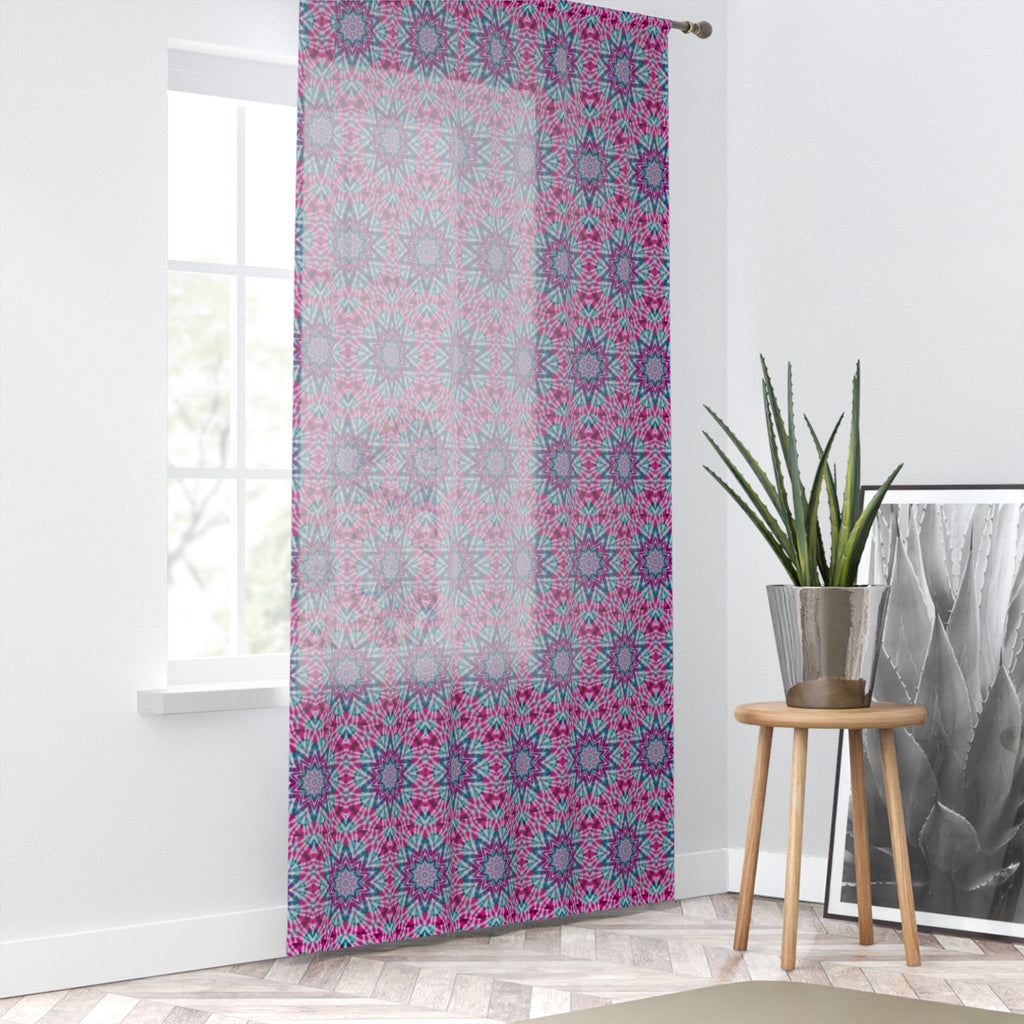 "ULTRAVIOL3T" Cymatic Print Window Curtain