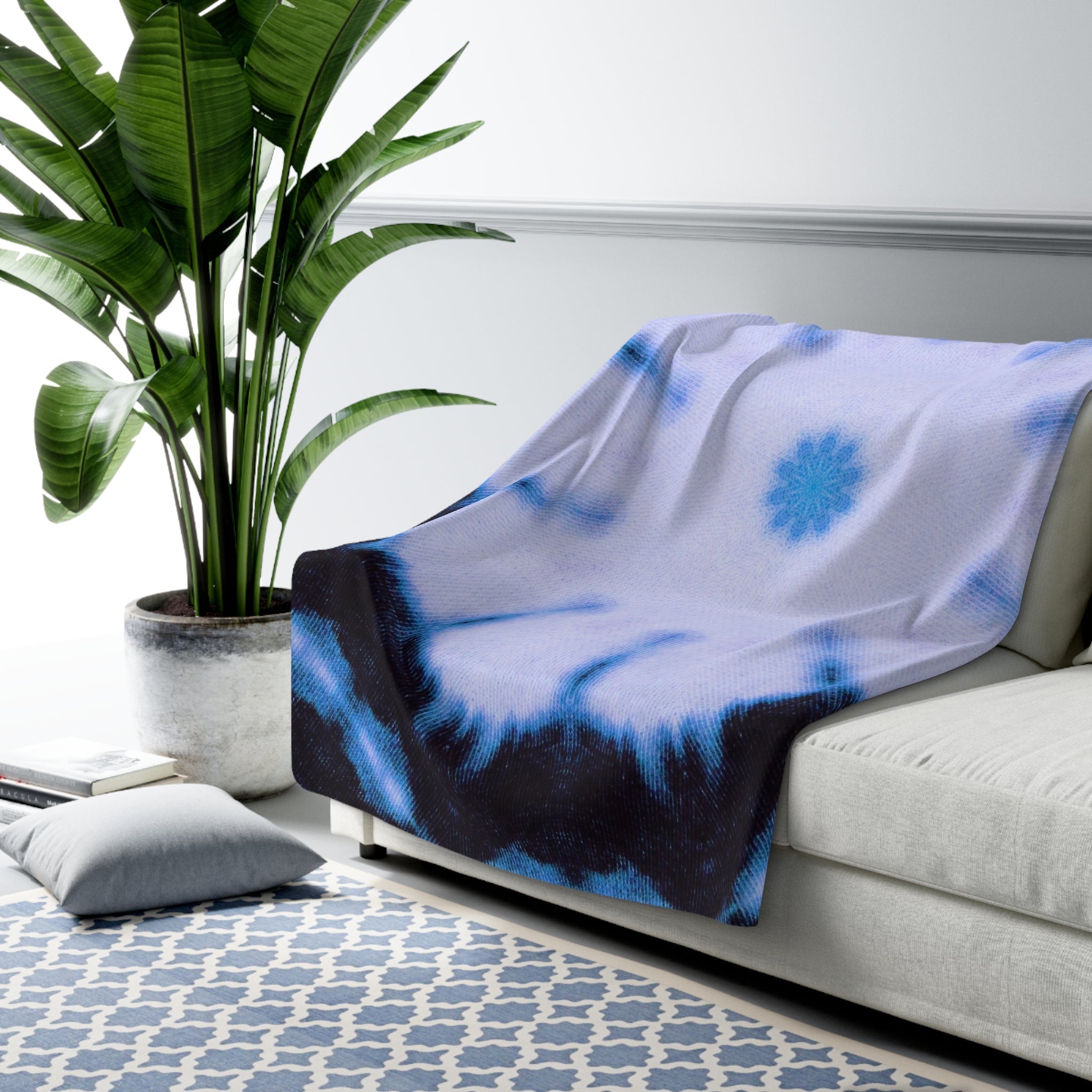 "SNWFLK" Cymatic Sherpa Fleece Blanket