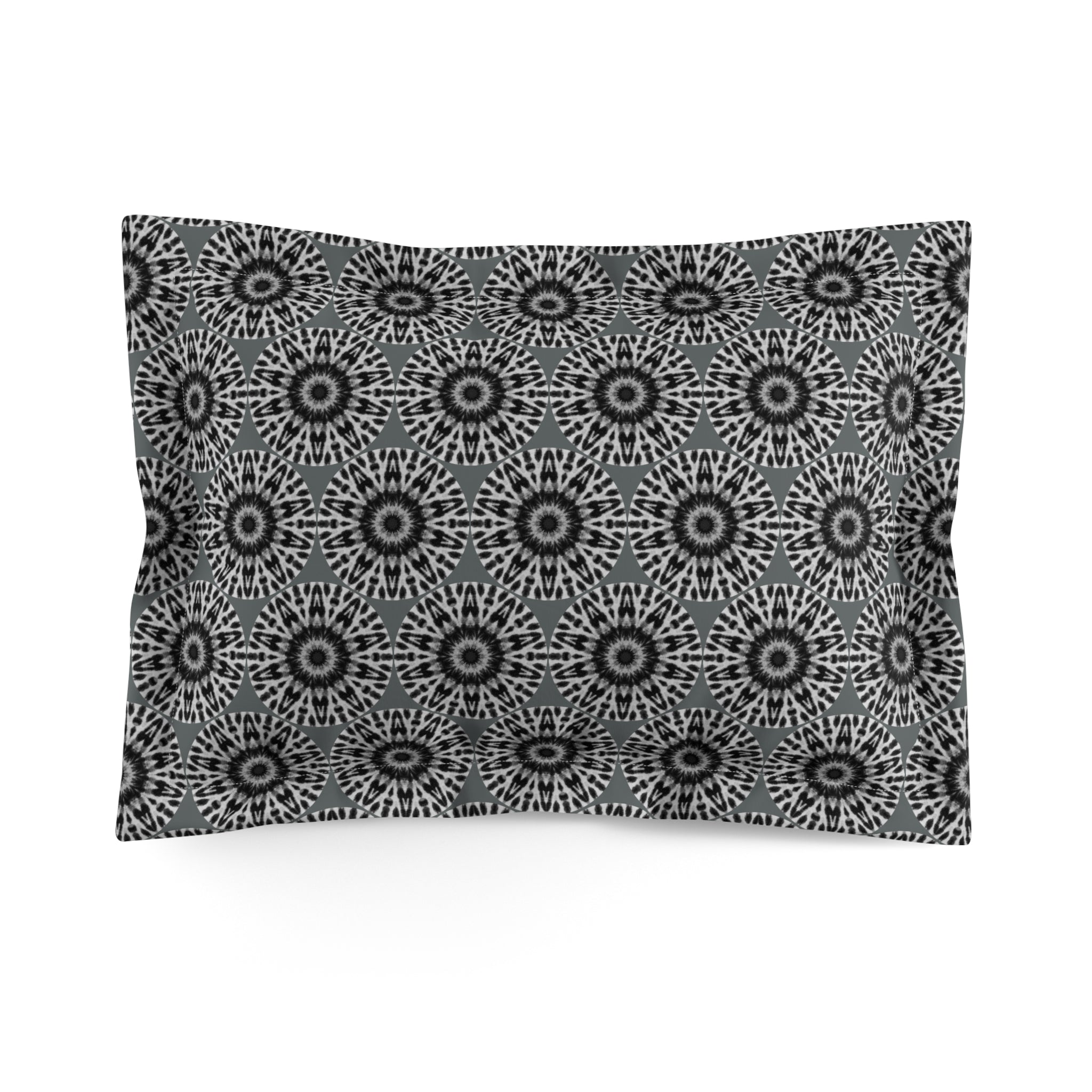"E-VEIL I" Cymatic AOP Pillow Sham (Dark Grey)