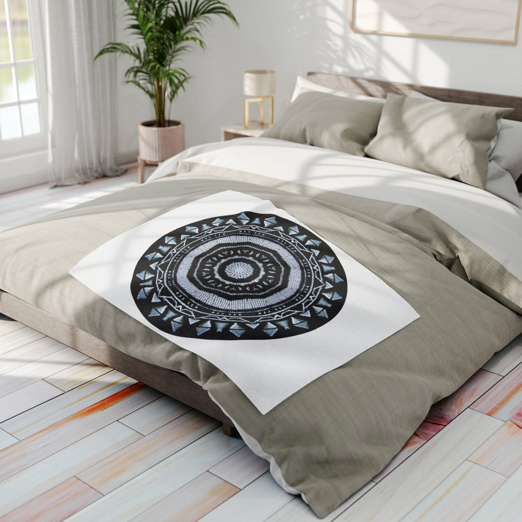 “MAYA” Cymatic Arctic Fleece Blanket (White)