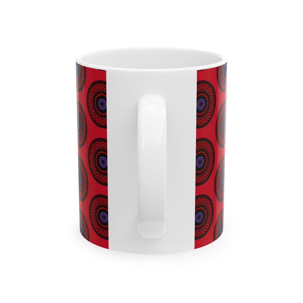 “VESI” Cymatic AOP Ceramic Mug (Dark Red)