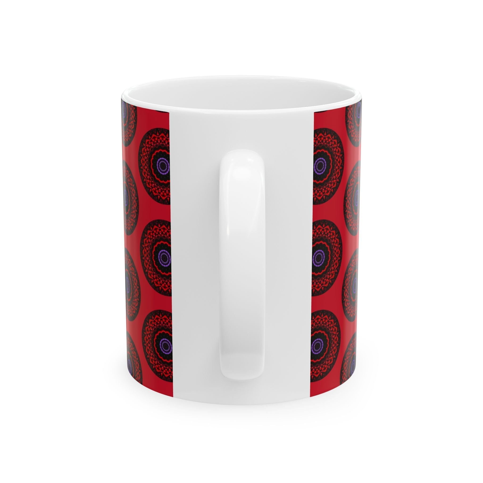 “VESI” Cymatic AOP Ceramic Mug (Dark Red)