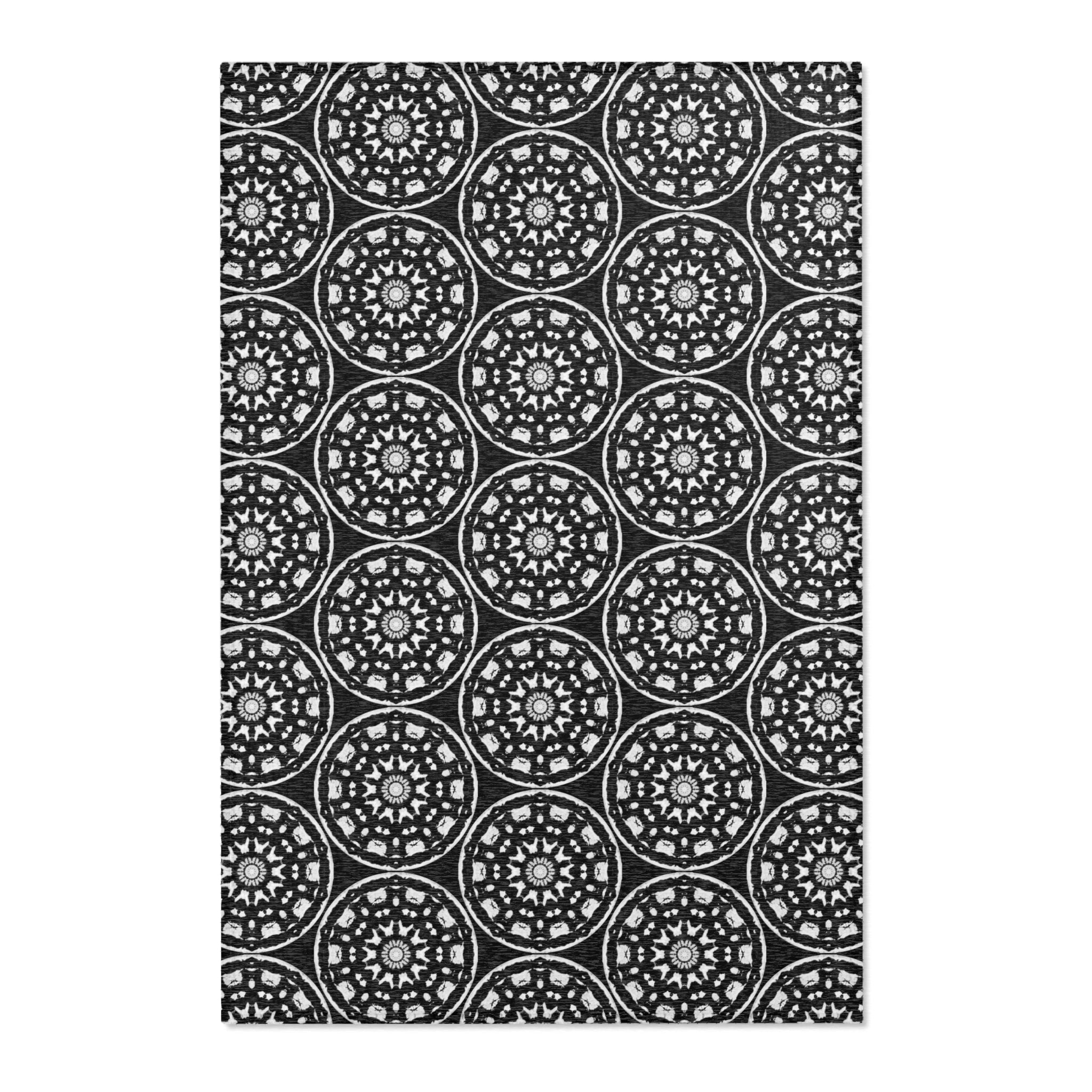 “STMPUNK” Cymatic Print Area Rug (Black)