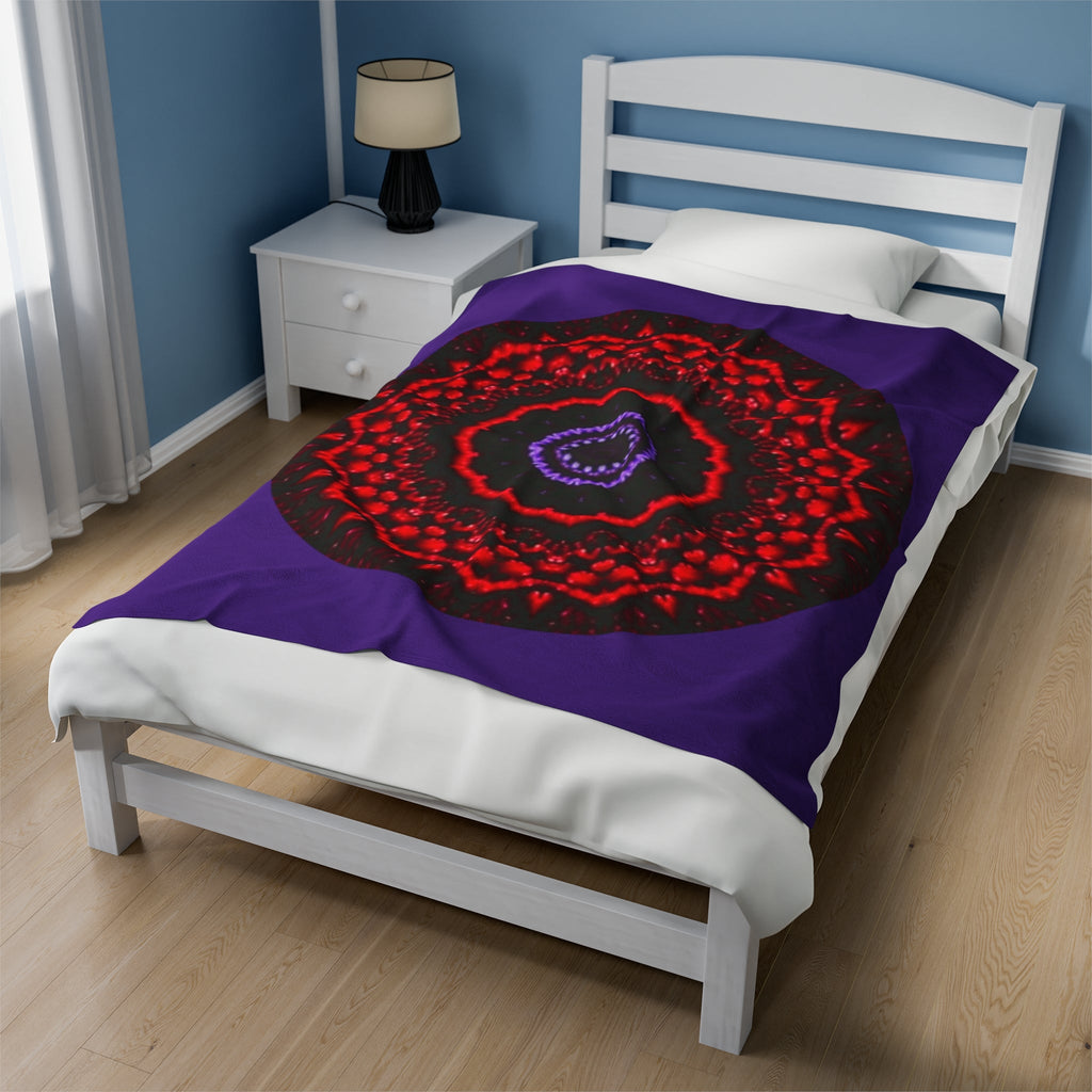 “VESI-2” Cymatic Velveteen Blanket (Purple)