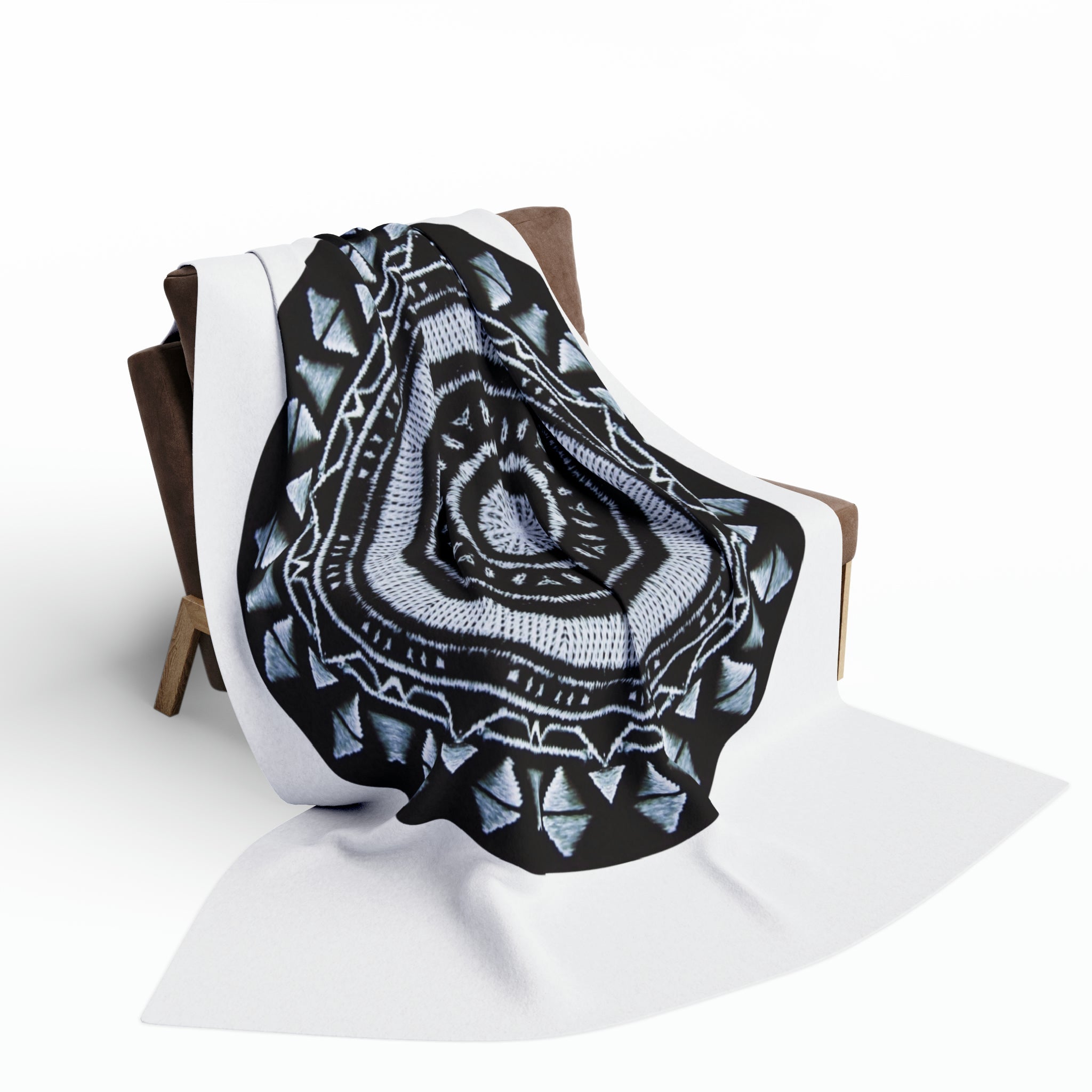 “MAYA” Cymatic Arctic Fleece Blanket (White)