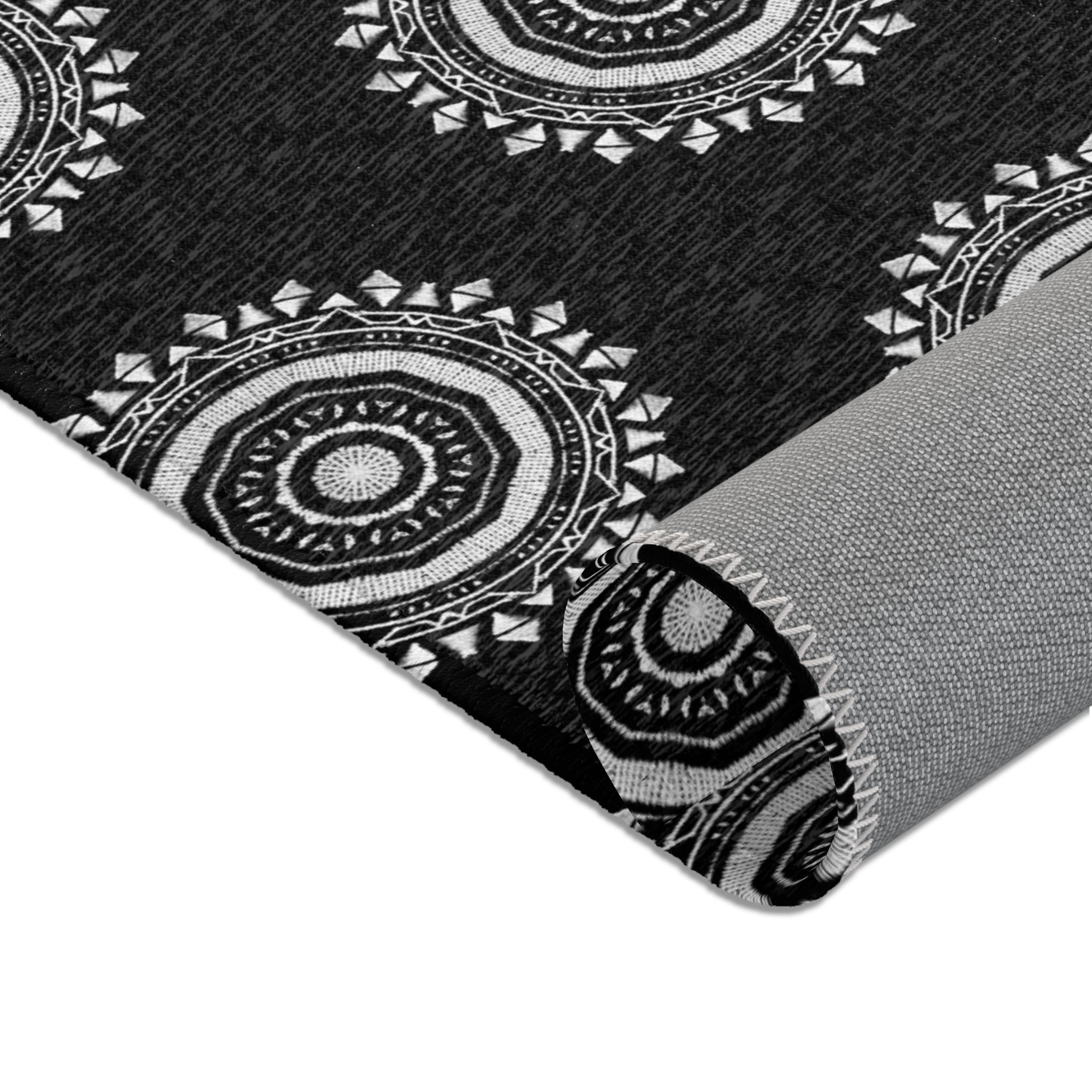 “MAYA” Cymatic Area Rug (Black) - Modern Home Decor