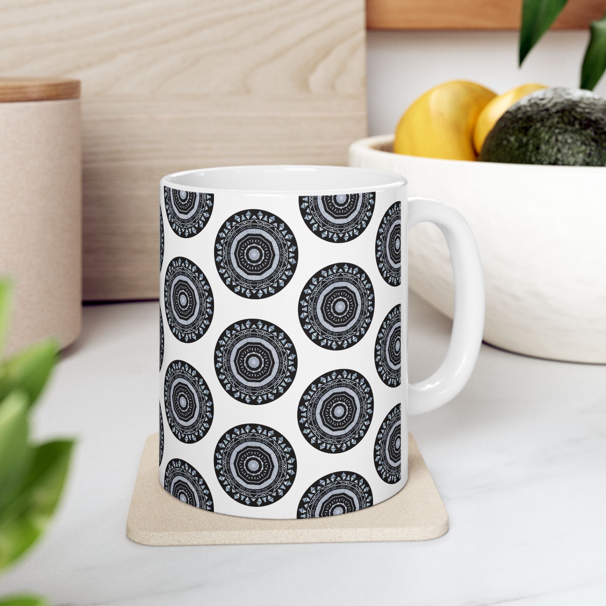 “MAYA” Cymatic AOP Ceramic Mug (White)