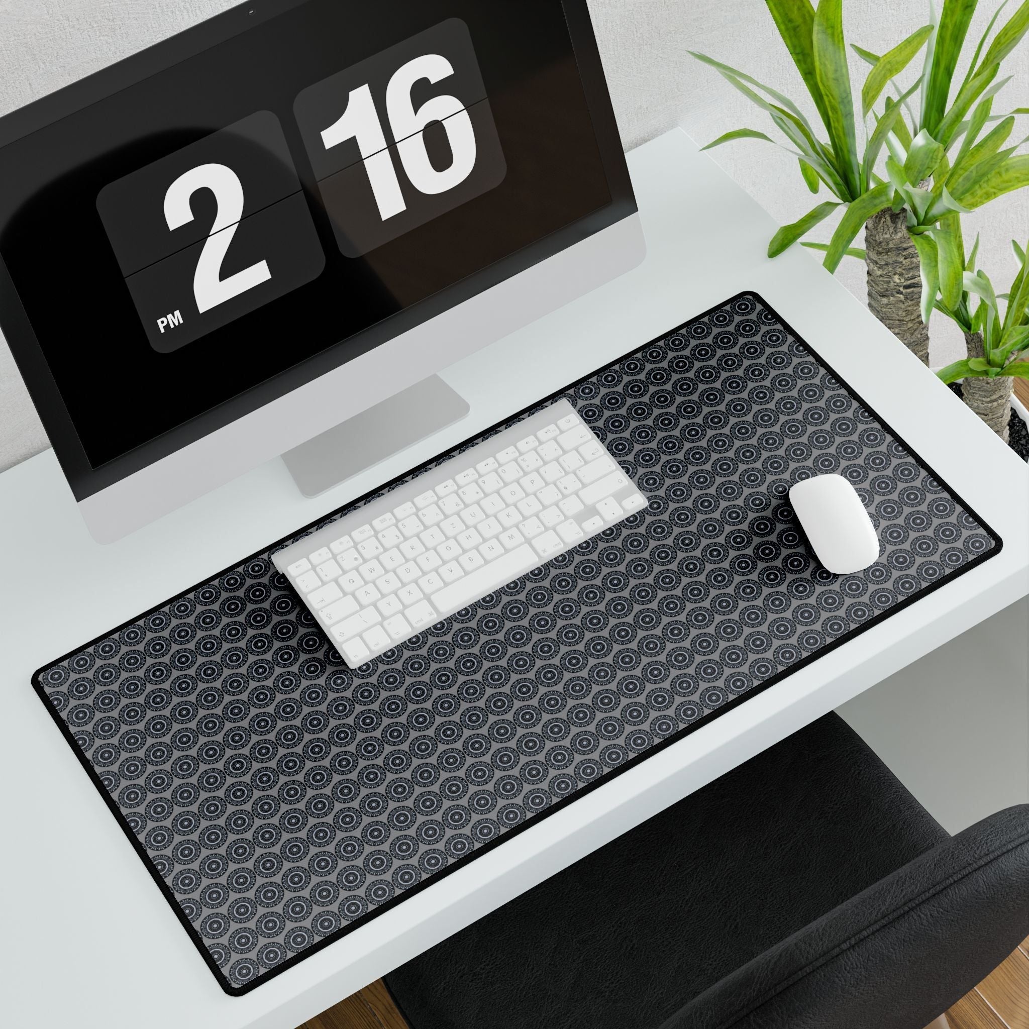 “MAYA” Cymatic AOP Office Desk Mat (Grey)