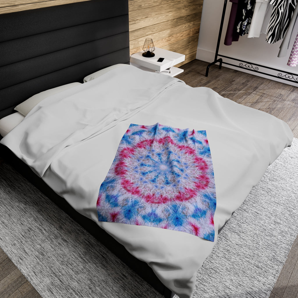 “ASCNTN” Cymatic Print Velveteen Blanket