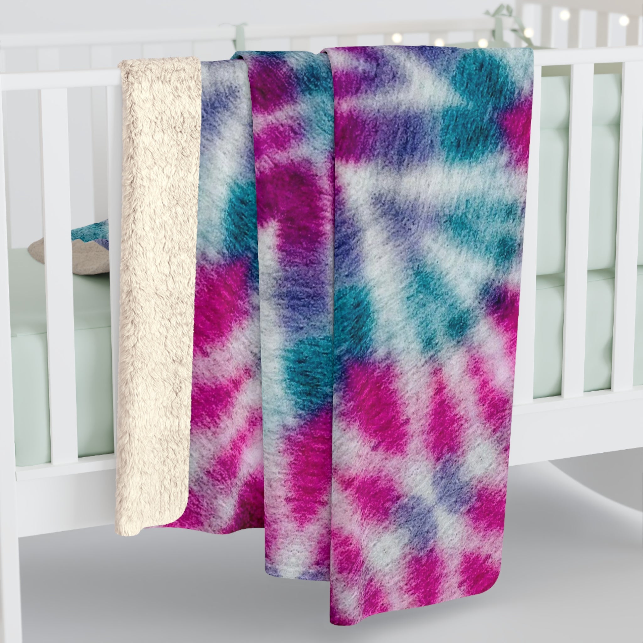 "ULTRAVIOL3T" Cymatic Sherpa Fleece Blanket