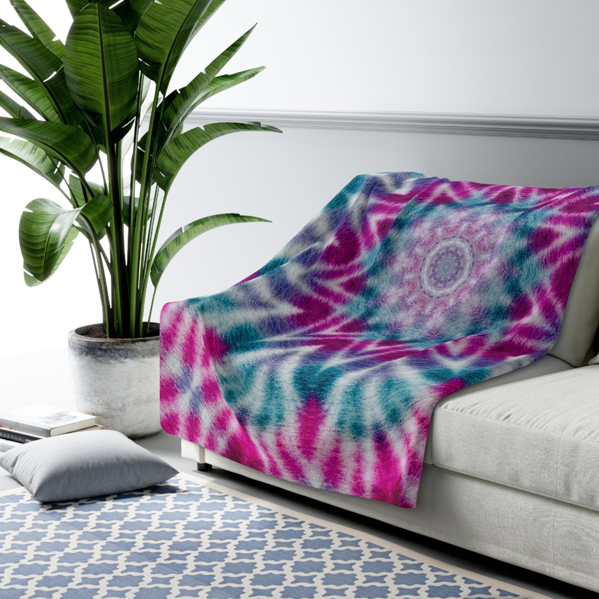 "ULTRAVIOL3T" Cymatic Sherpa Fleece Blanket