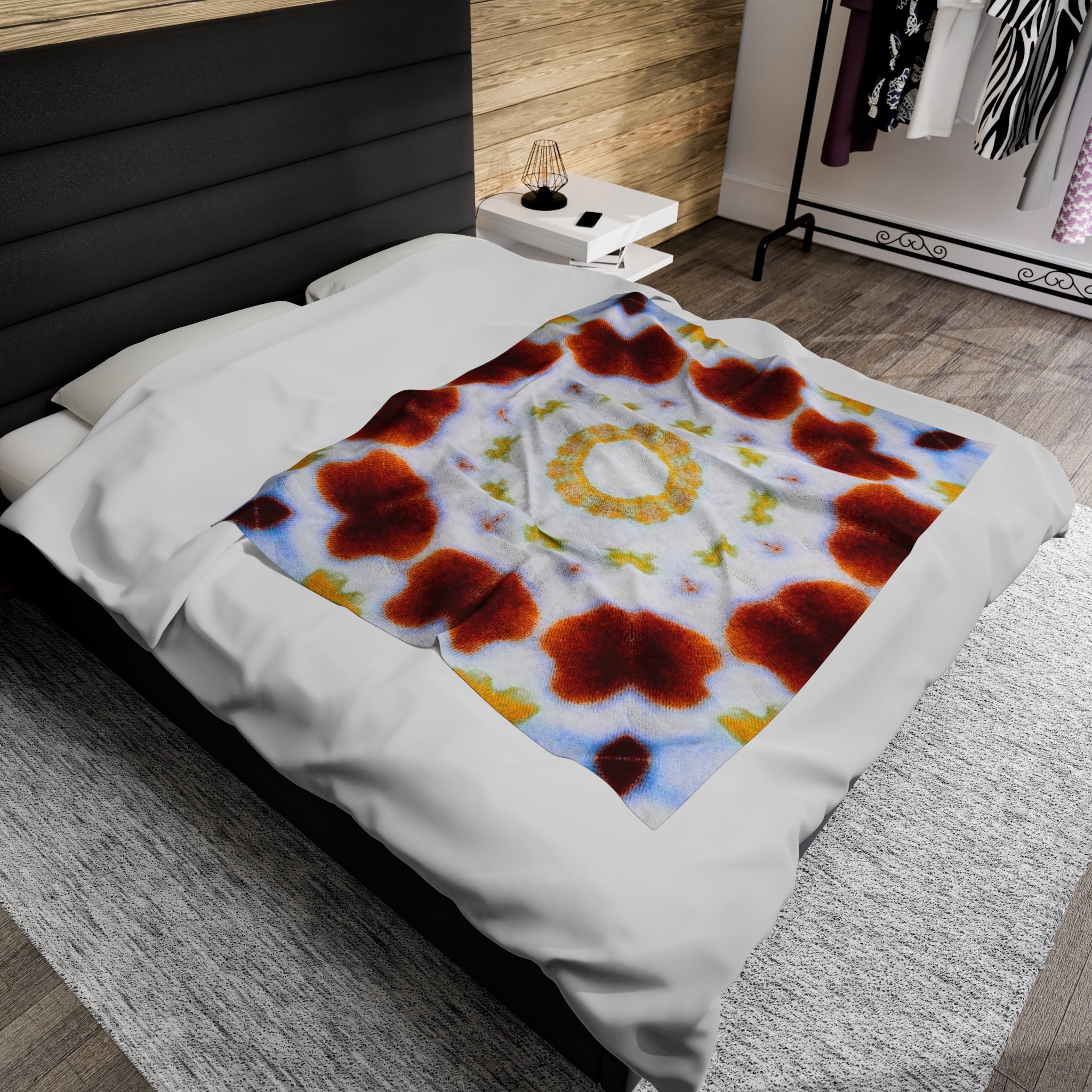 “MOSAIC” Cymatic Print Velveteen Blanket