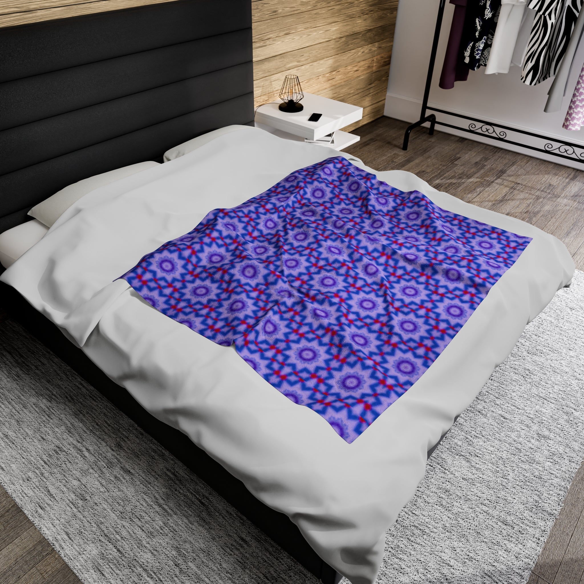 “852” Cymatic AOP Velveteen Blanket