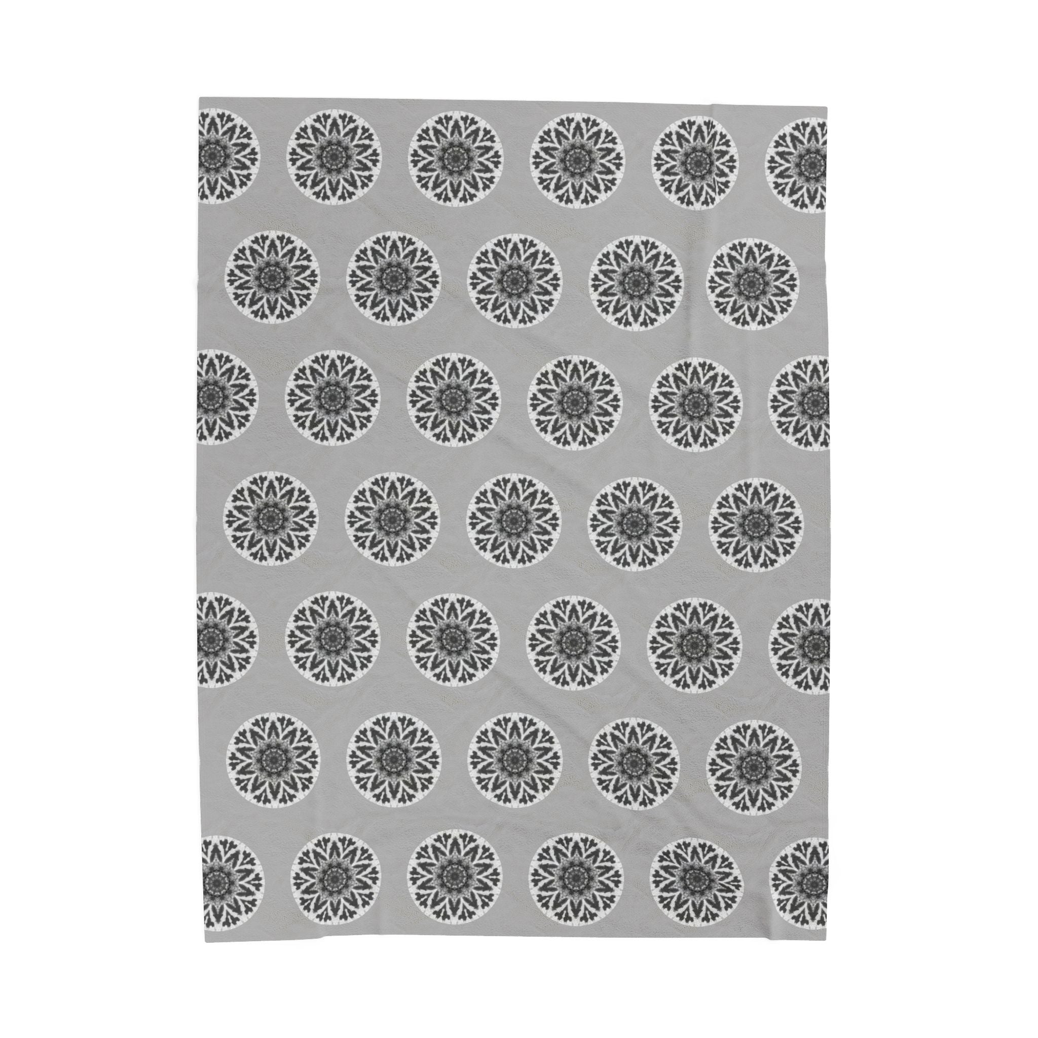“GETA” Cymatic AOP Velveteen Blanket (Light Grey)