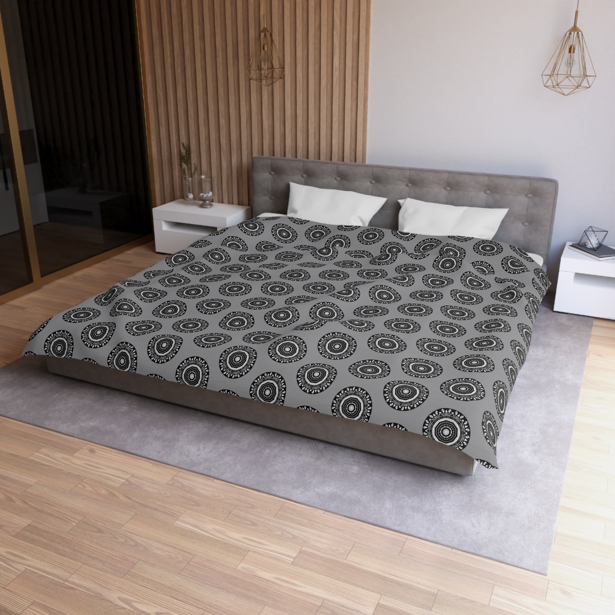 "MAYA" Cymatic Duvet Cover (Grey) - Housewarming