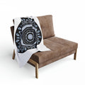 “MAYA” Cymatic Arctic Fleece Blanket (White)