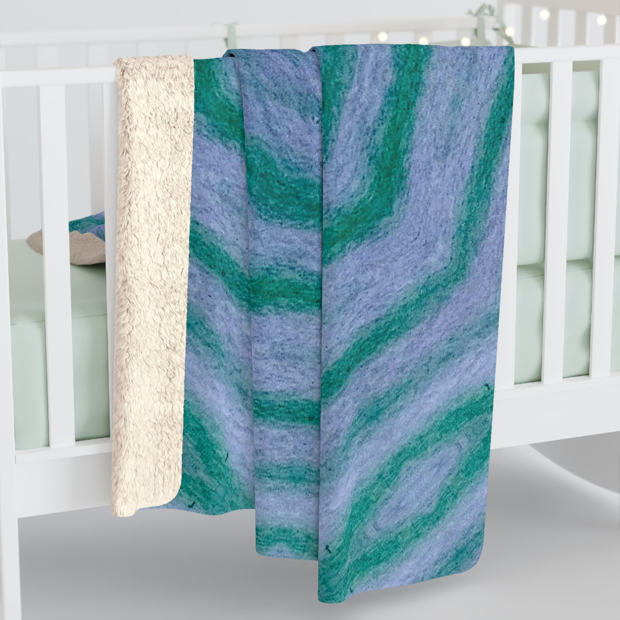 "GR33N3RY" Cymatic Sherpa Fleece Blanket