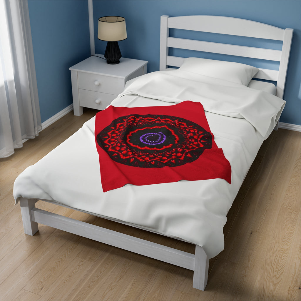 “VESI-2” Cymatic Velveteen Blanket (Red)