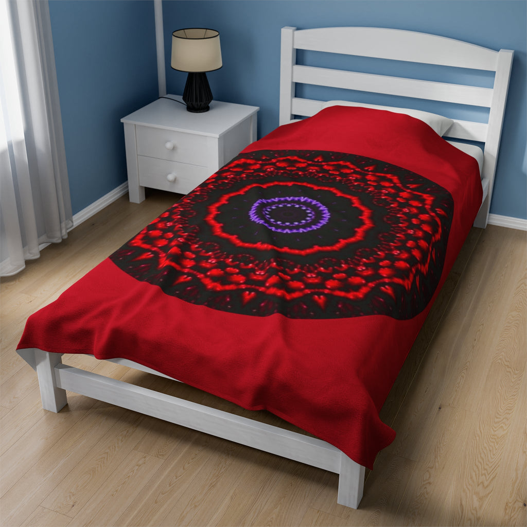 “VESI-2” Cymatic Velveteen Blanket (Red)