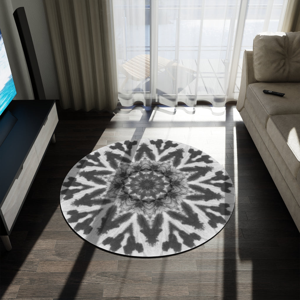 “GETA” Cymatic Round Rug (Noir)