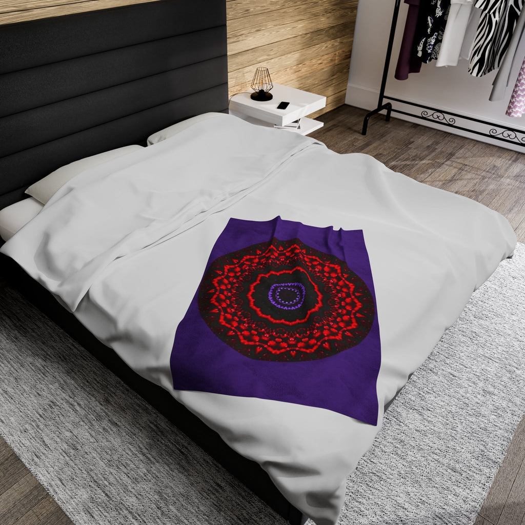 “VESI-2” Cymatic Velveteen Blanket (Purple)