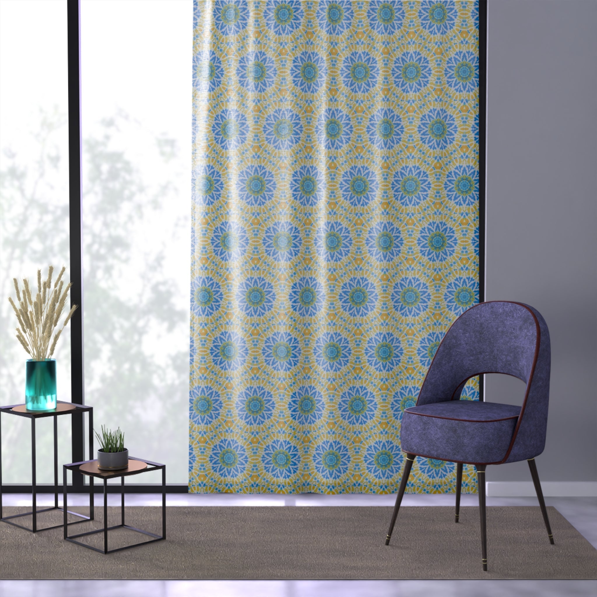 "GETA" Cymatic Print Window Curtain