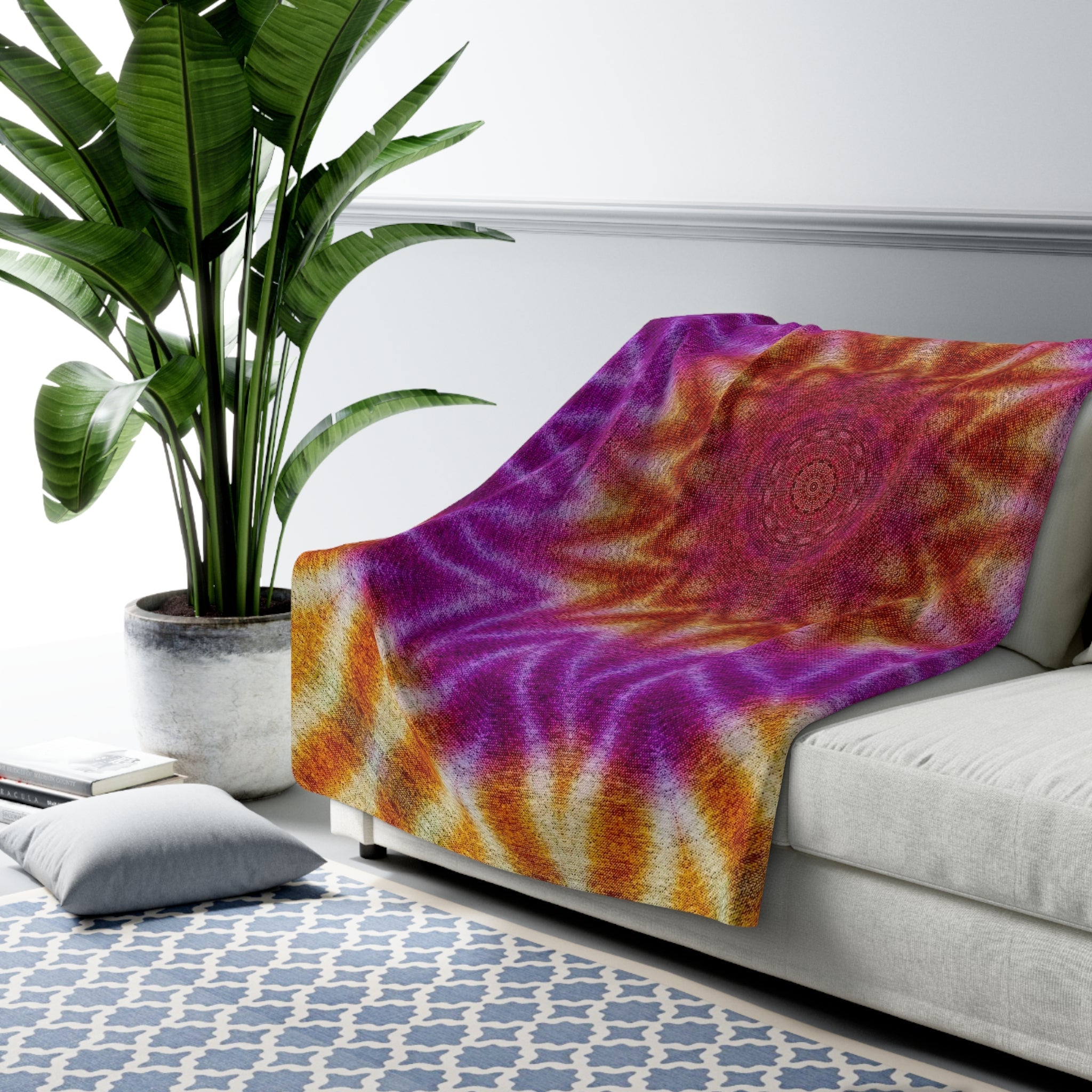 "OST3OS" Cymatic Sherpa Fleece Blanket