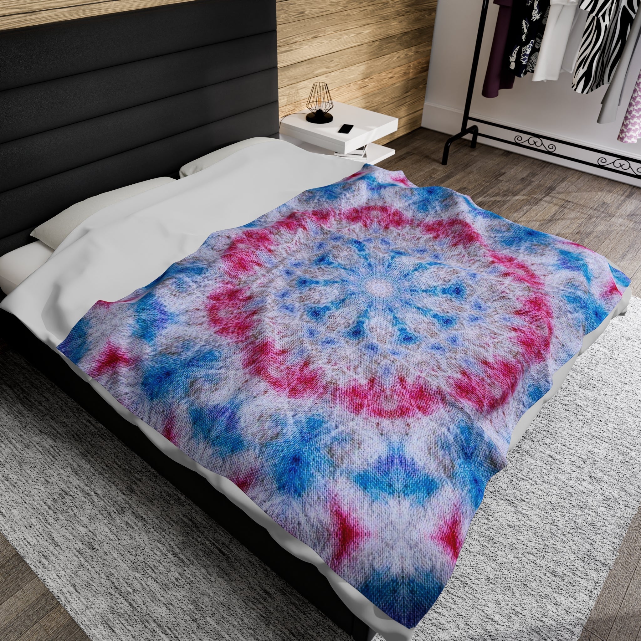 “ASCNTN” Cymatic Print Velveteen Blanket